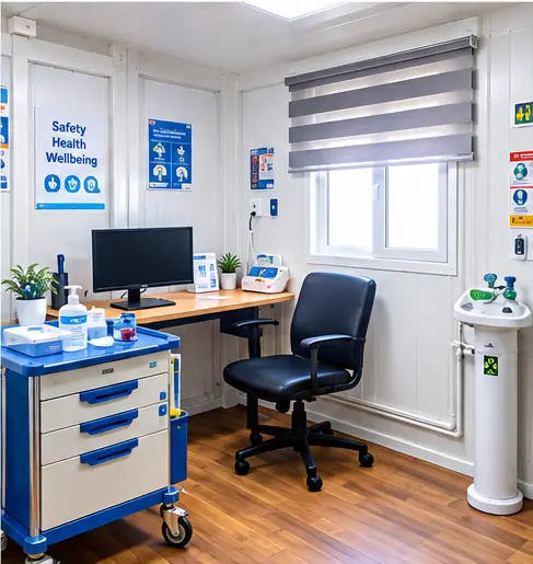 OccuproMed consultation desk with screening workstation
