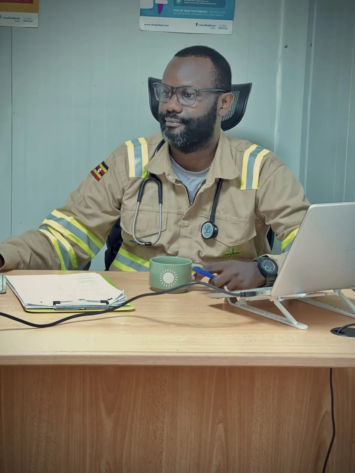 Dr Antony Kigozi at his desk